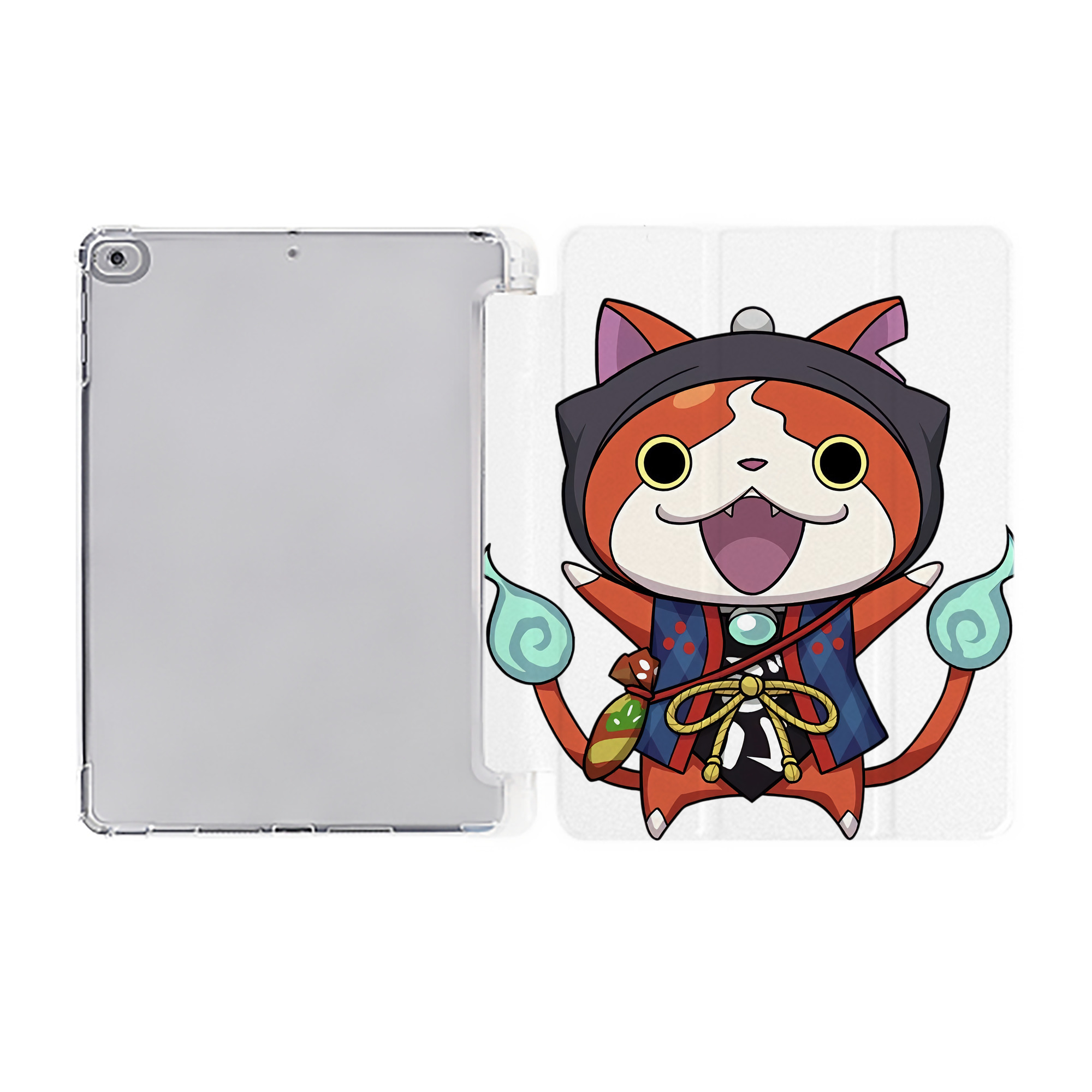 （画像用） 妖怪ウォッチ Yo-kai Watch IPad ケース ペン収納付き 三つ折りスタンド PUレザー×シリコン 対応機種9.5/10.5/10.9インチ